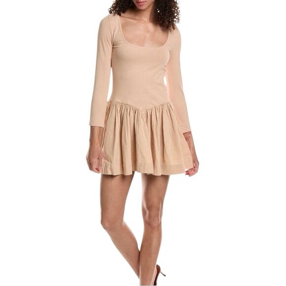 NWT Free People Free-est Onda Drop-Waist Long Sleeve Mini Dress - Picture 1 of 6